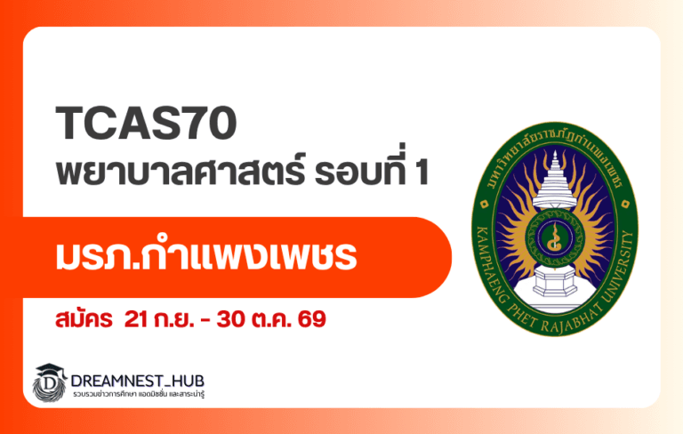 TCAS70 รับสมัคร พยาบาล มรภ.กำแพงเพชร รอบ 1