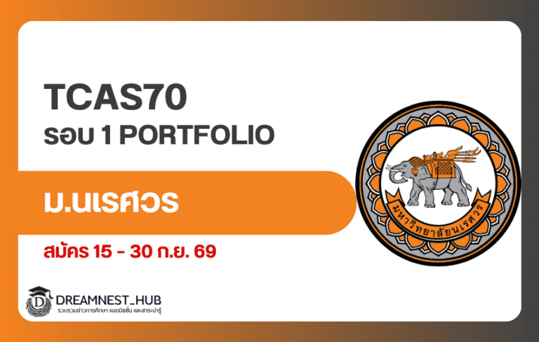 ม.นเรศวร TCAS70 รอบ 1 Portfolio รับ 2,990 ที่นั่ง