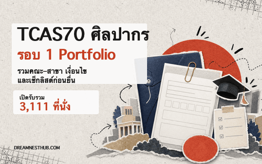 สรุป TCAS70 ศิลปากร รอบ 1 Portfolio ช่วงที่ 1: รับ 3,111 ที่นั่ง เช็กคณะ สาขา และวิธีเตรียมตัว