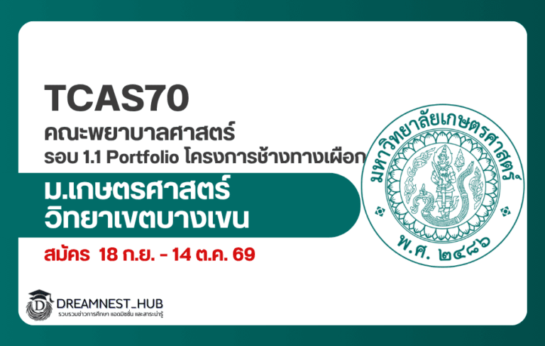 พยาบาล ม.เกษตร TCAS70 รอบ Portfolio 1.1 เช็กเกณฑ์-วันสมัคร