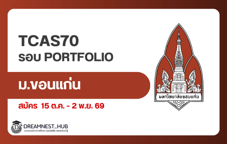 TCAS70 ม.ขอนแก่น รอบ 1 Portfolio เปิดรับแล้ว เช็กคณะ สาขา เกณฑ์สมัคร