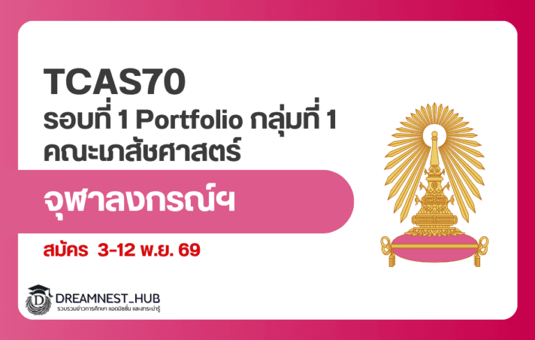 TCAS70 เภสัช จุฬาฯ รอบ Portfolio รับ 50 คน เช็ก GPAX และคะแนนที่ใช้