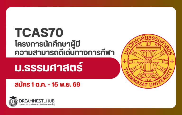 ธรรมศาสตร์ TCAS70 Portfolio กีฬาดีเด่น: 62 ที่ สมัคร 1 ต.ค.–15 พ.ย.